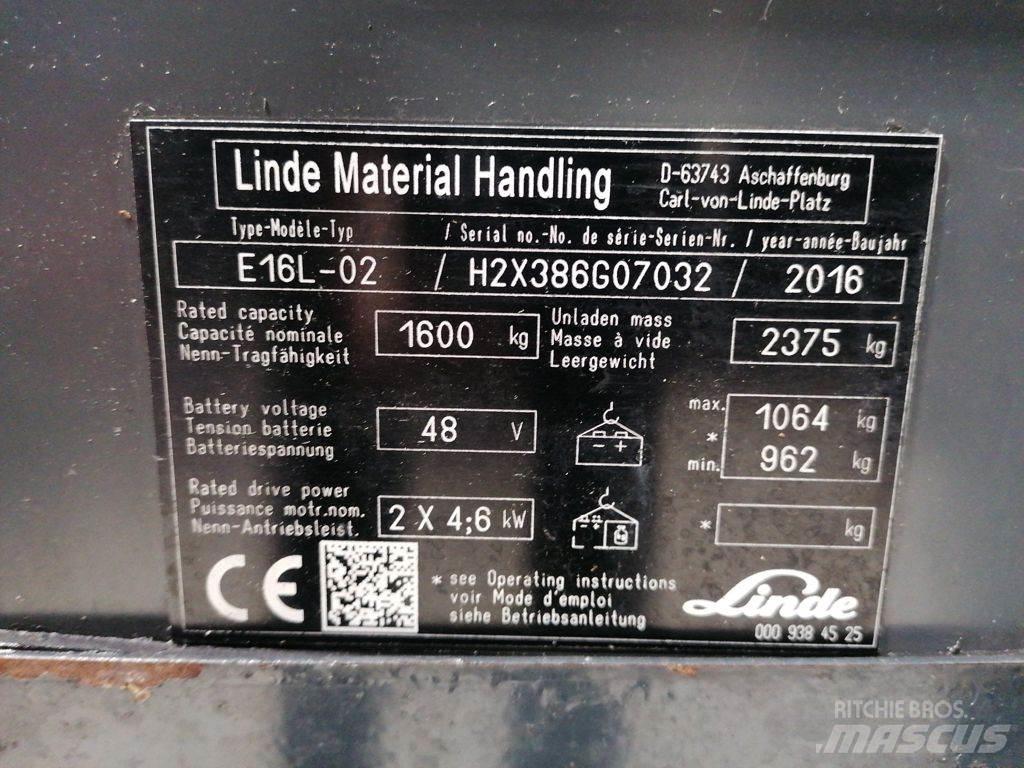 Linde E16L-02 Elektromos targoncák