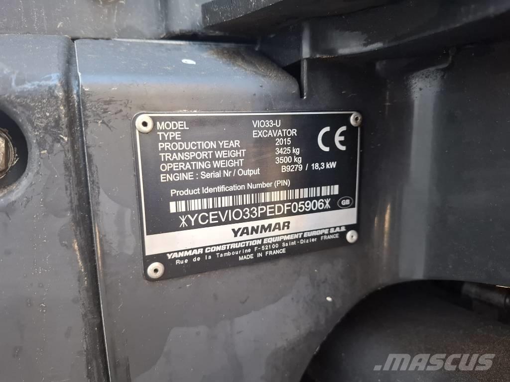 Yanmar Vio 33 U Mini kotrók < 7t