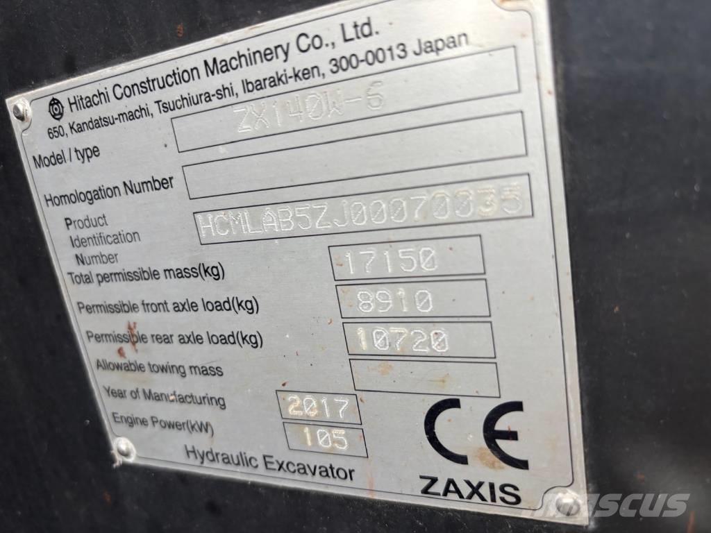 Hitachi ZX 140 W-6 Gumikerekes kotrók