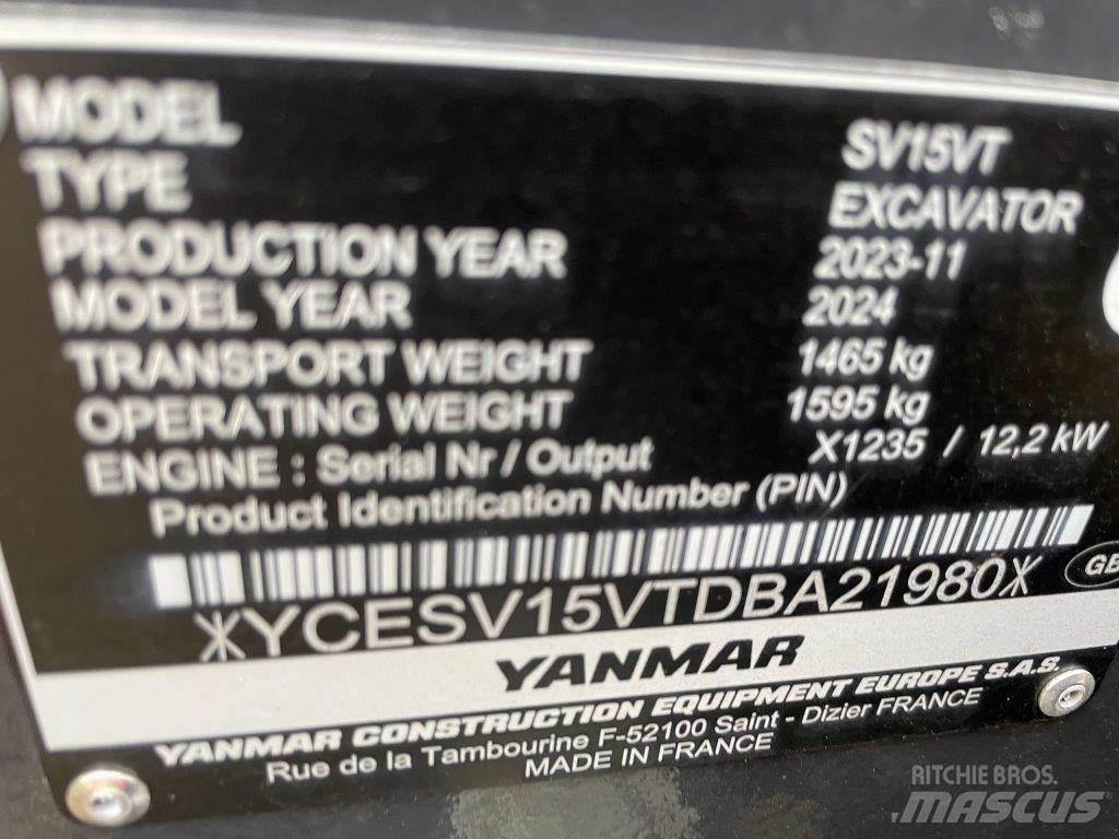 Yanmar SV15VT Közepes (midi) kotrók 7 t - 12 t