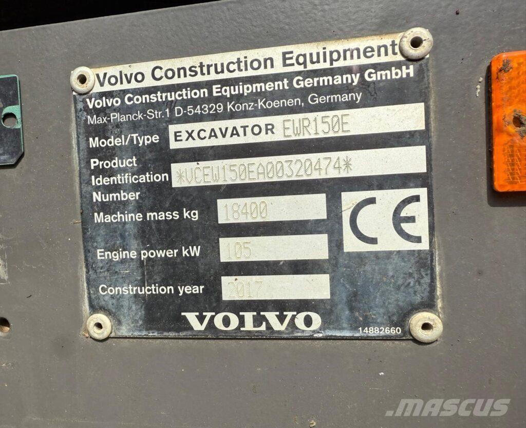 Volvo EWR150E Gumikerekes kotrók