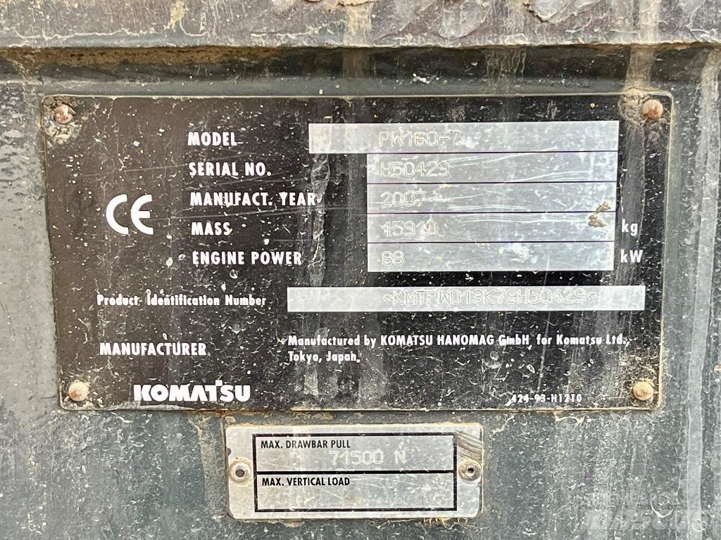 Komatsu PW 160 Gumikerekes kotrók