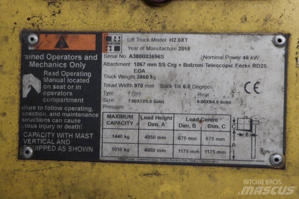 Hyster H2.0XT Gázüzemű targoncák
