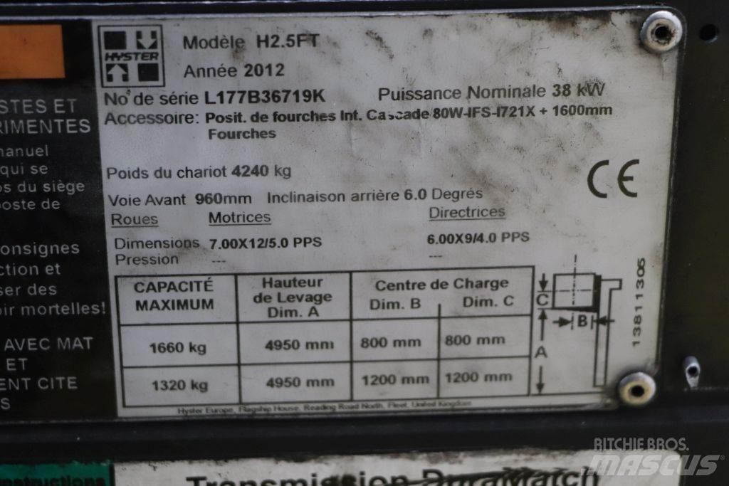 Hyster H2.5FT Gázüzemű targoncák