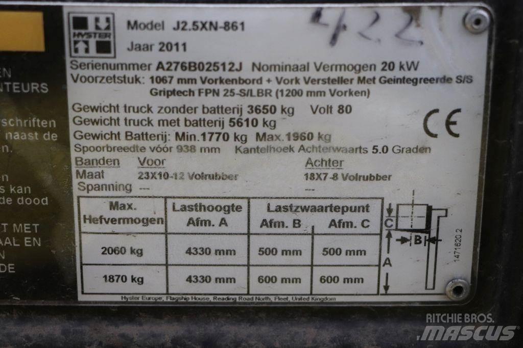 Hyster J2.5XN Elektromos targoncák