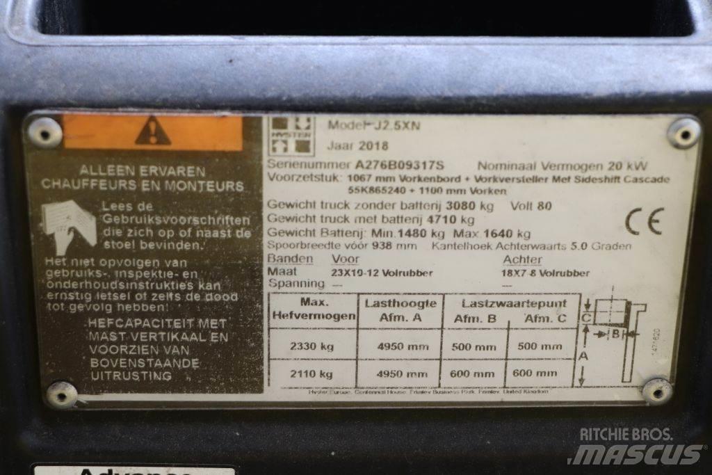 Hyster J2.5XN Elektromos targoncák