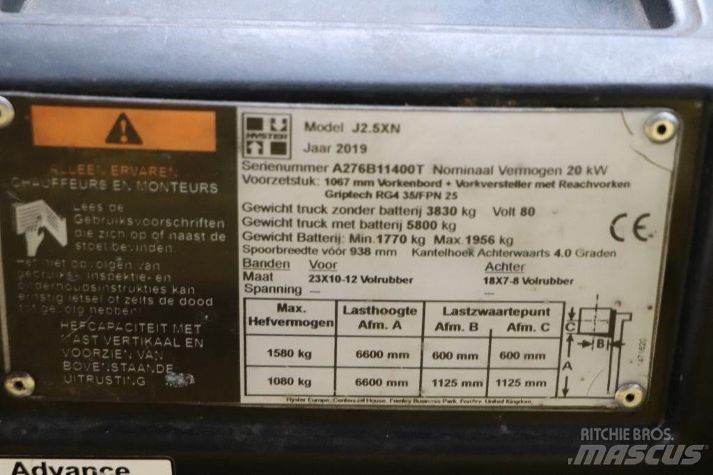 Hyster J2.5XN Elektromos targoncák