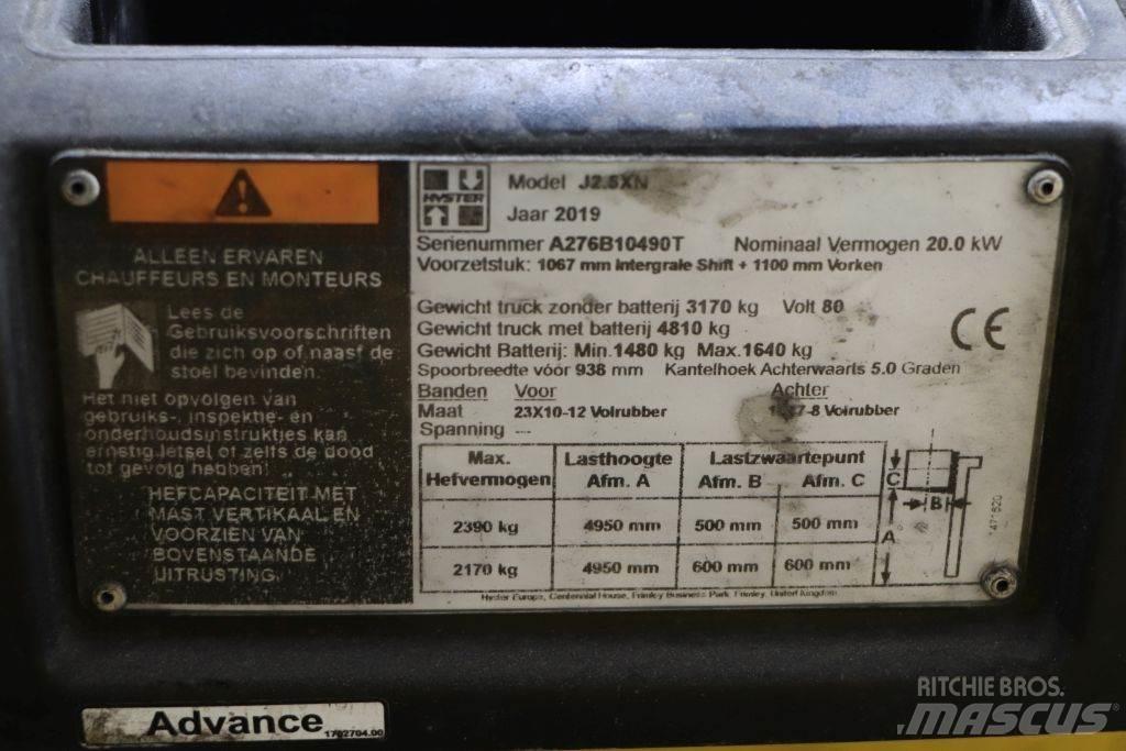 Hyster J2.5XN Elektromos targoncák