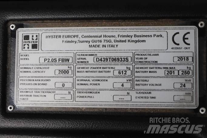 Hyster P2.0S Alacsony emelőkocsi
