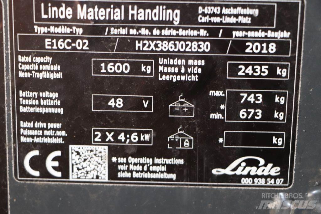 Linde E16C-02 Elektromos targoncák