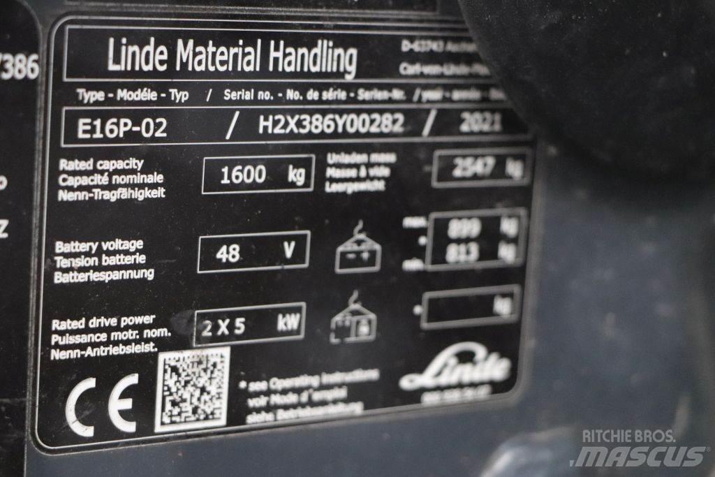Linde E16P-02 Elektromos targoncák