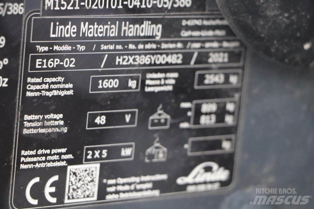 Linde E16P-02 Elektromos targoncák