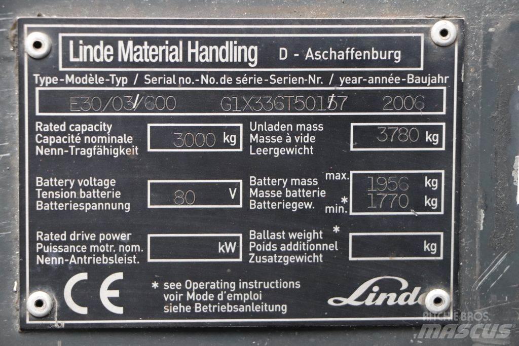 Linde E30S-03/600 Elektromos targoncák