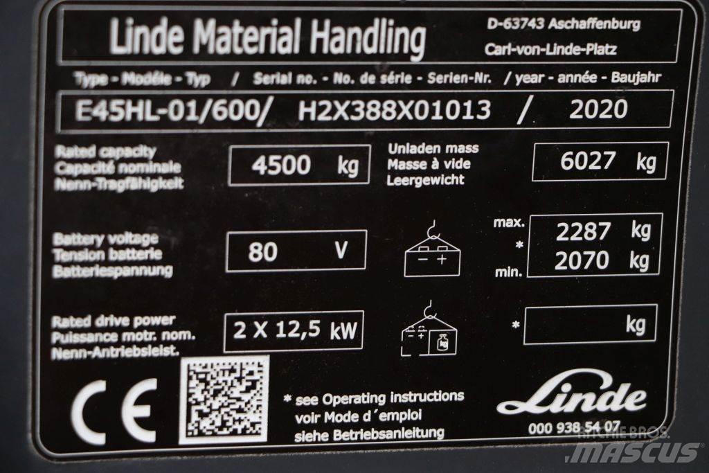 Linde E45HL-01/600 Elektromos targoncák