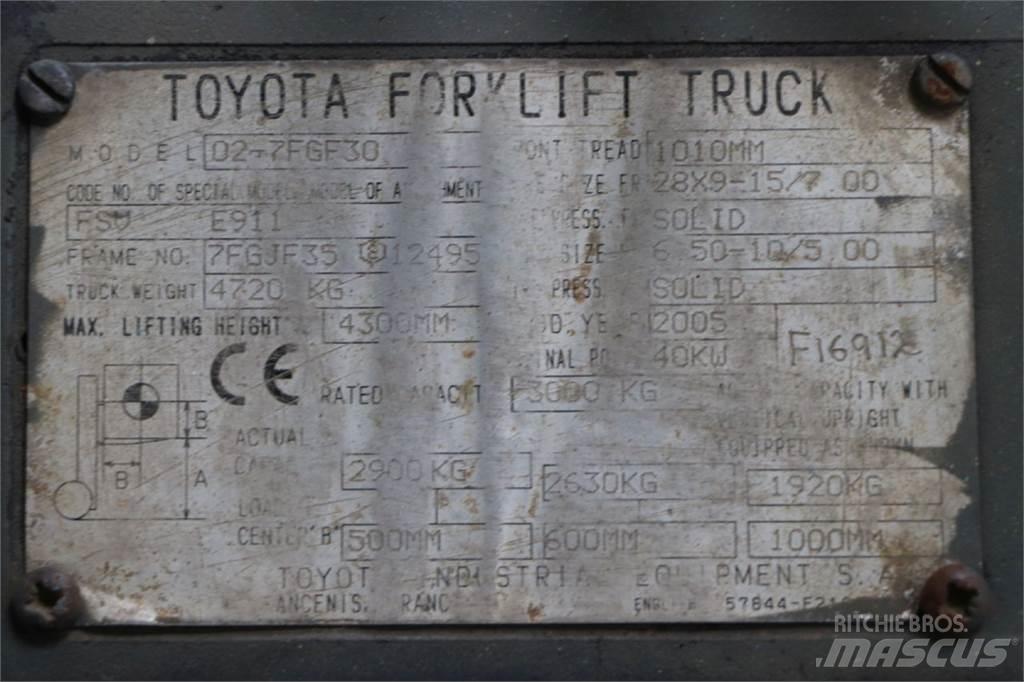 Toyota 02-7FGF30 Gázüzemű targoncák