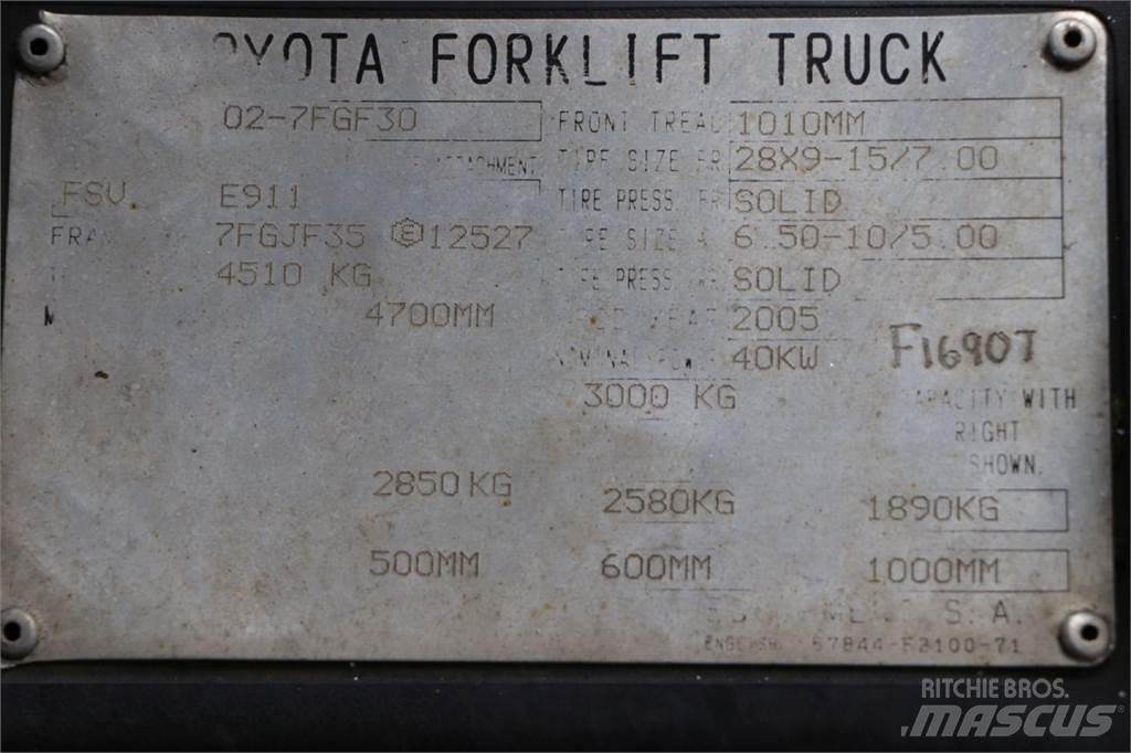 Toyota 02-7FGF30 Gázüzemű targoncák