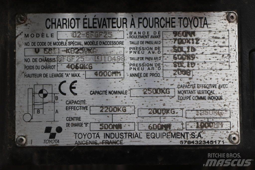 Toyota 02-8FGF25 Gázüzemű targoncák