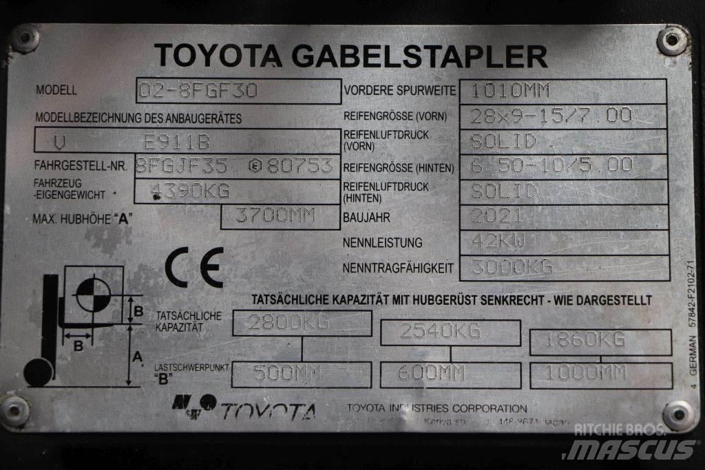 Toyota 02-8FGF30 Gázüzemű targoncák