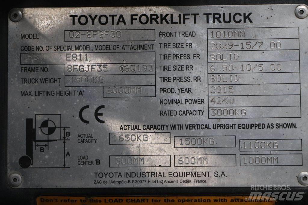 Toyota 02-8FGF30 Gázüzemű targoncák