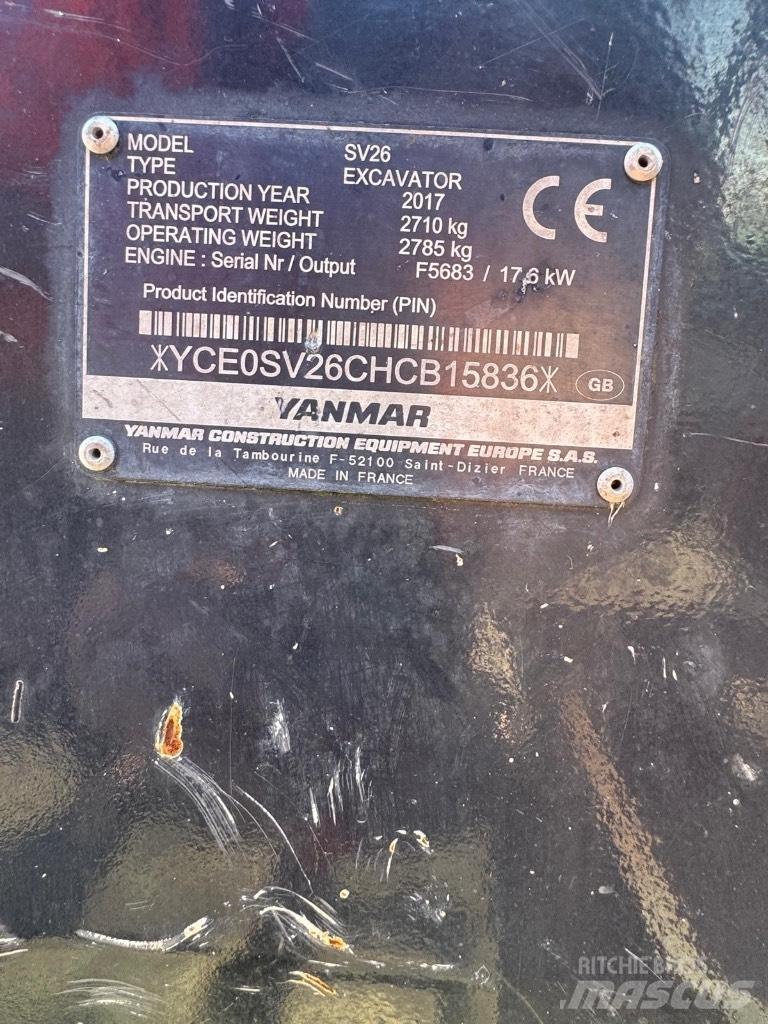 Yanmar SV 26 Mini kotrók < 7t