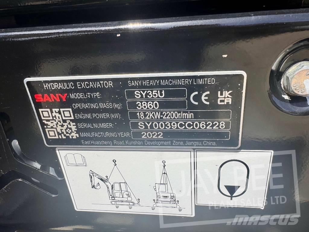 Sany SY 35 U Mini kotrók < 7t