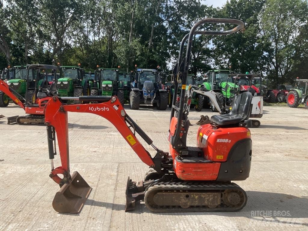 Kubota K 008-3 Mini kotrók < 7t