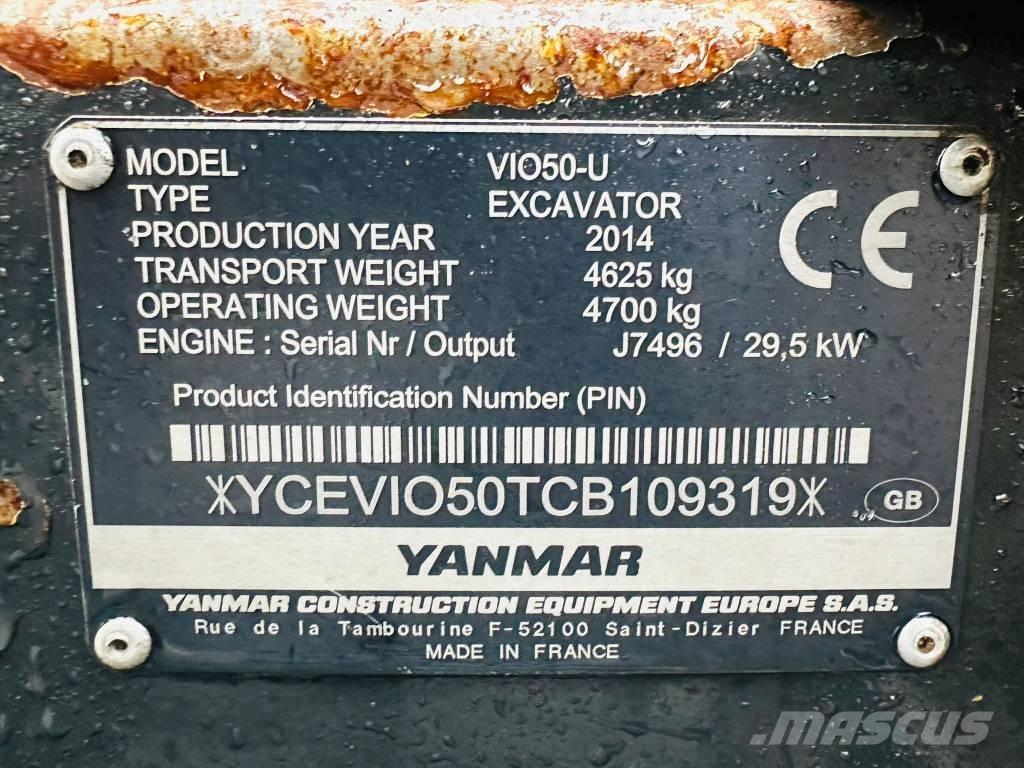 Yanmar Vio 50 U Mini kotrók < 7t