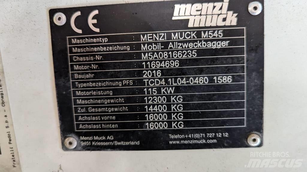 Menzi Muck M545 Gumikerekes kotrók