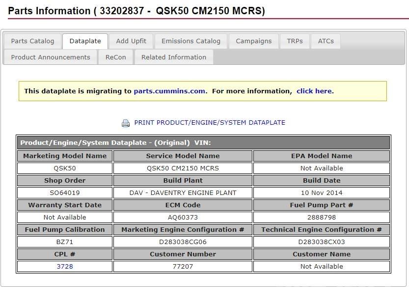 Cummins QSK50TA Motorok
