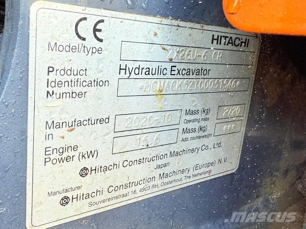 Hitachi ZX 26 U-6 CR Mini kotrók < 7t