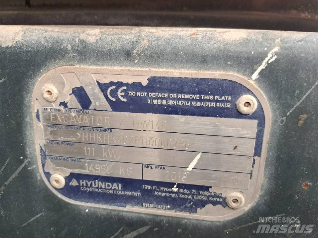 Hyundai HW140 Gumikerekes kotrók