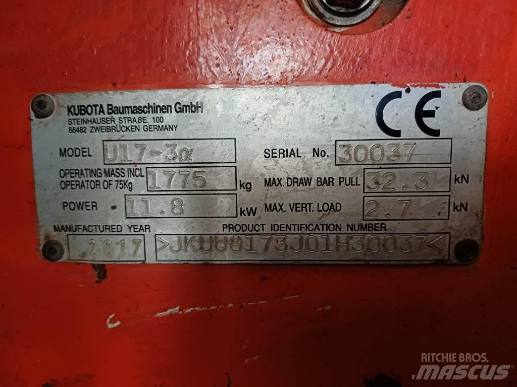 Kubota U 17-3 Mini kotrók < 7t
