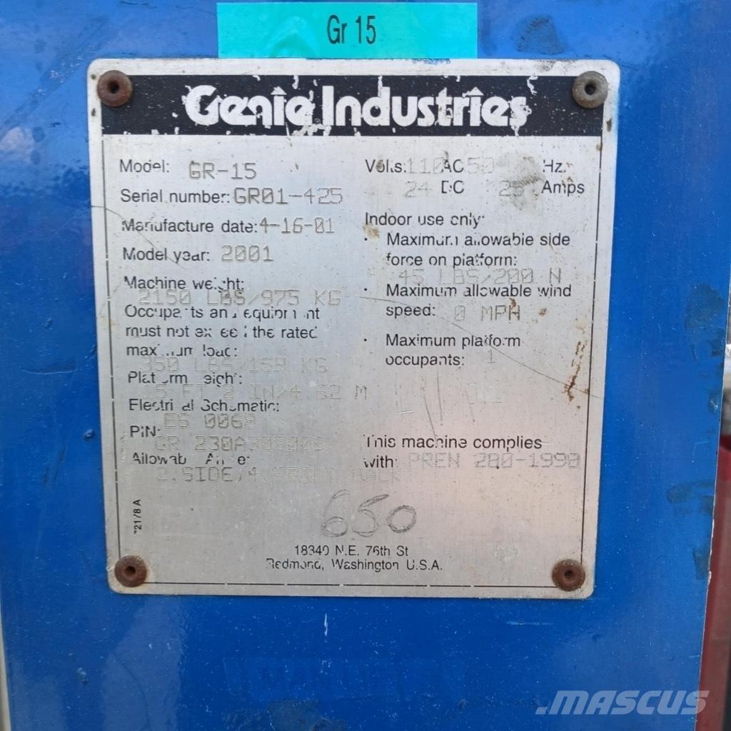 Genie GR 15 Kompakt önjáró emelők