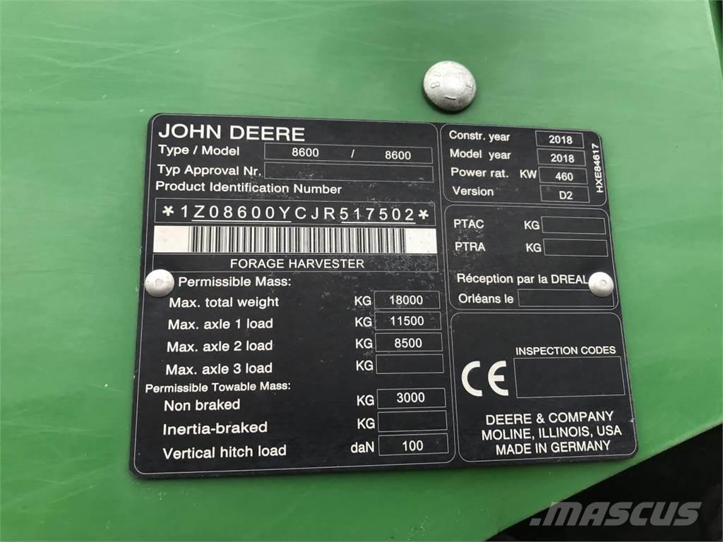 John Deere 8600 Önjáró szecskázók