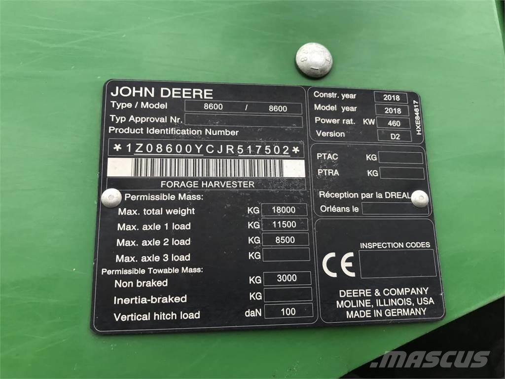 John Deere 8600 Önjáró szecskázók