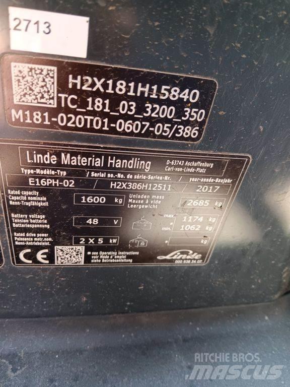 Linde E16PH Elektromos targoncák