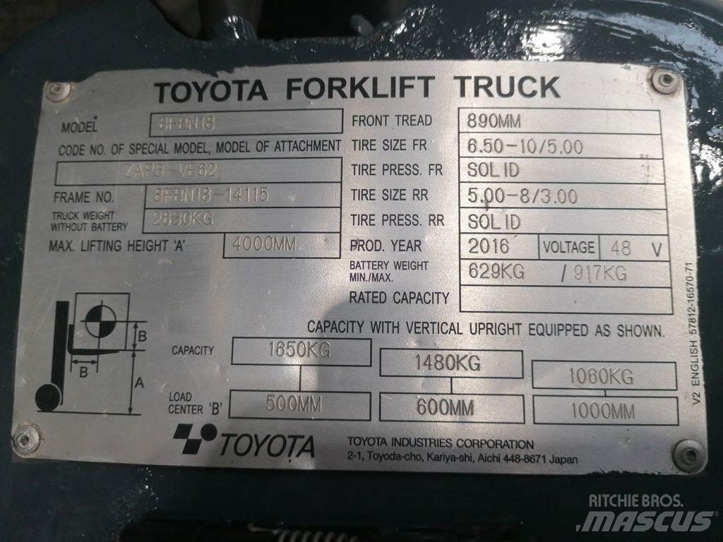 Toyota 8FBN18 Elektromos targoncák