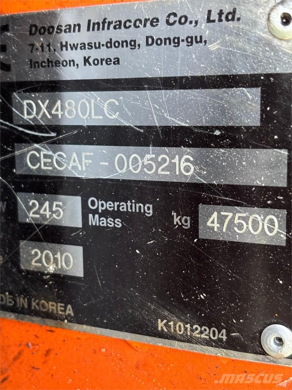 Doosan DX480LC Lánctalpas kotrók