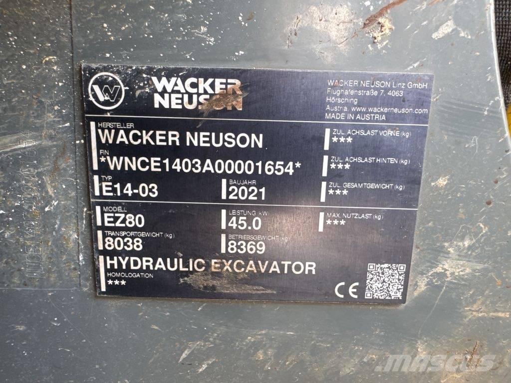Wacker Neuson EZ80 Lánctalpas kotrók