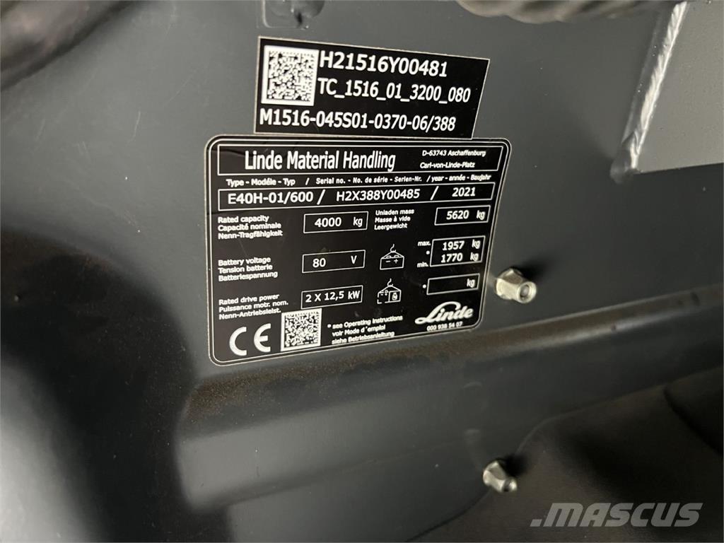 Linde E 40H-01 / 600 Elektromos targoncák