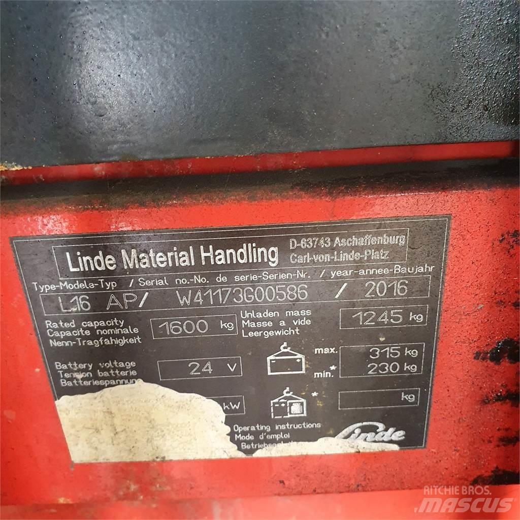 Linde L16AP Gyalogkíséretű targonca
