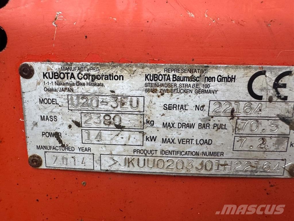 Kubota U 20-3 Mini kotrók < 7t
