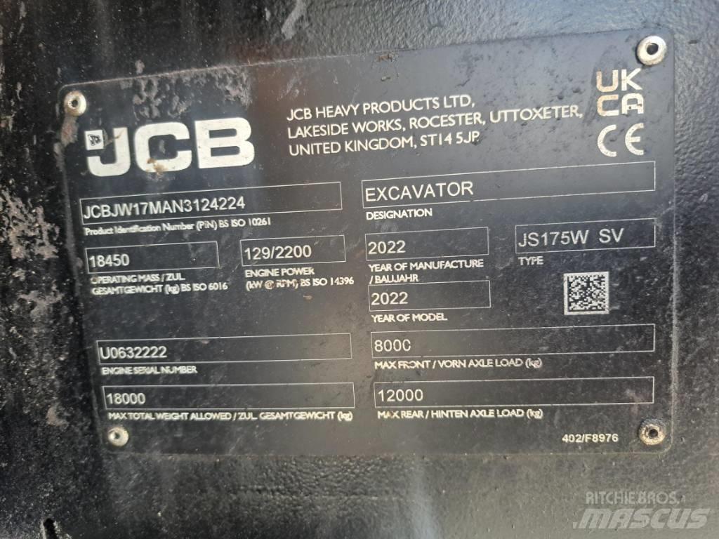 JCB JS 175 W Gumikerekes kotrók