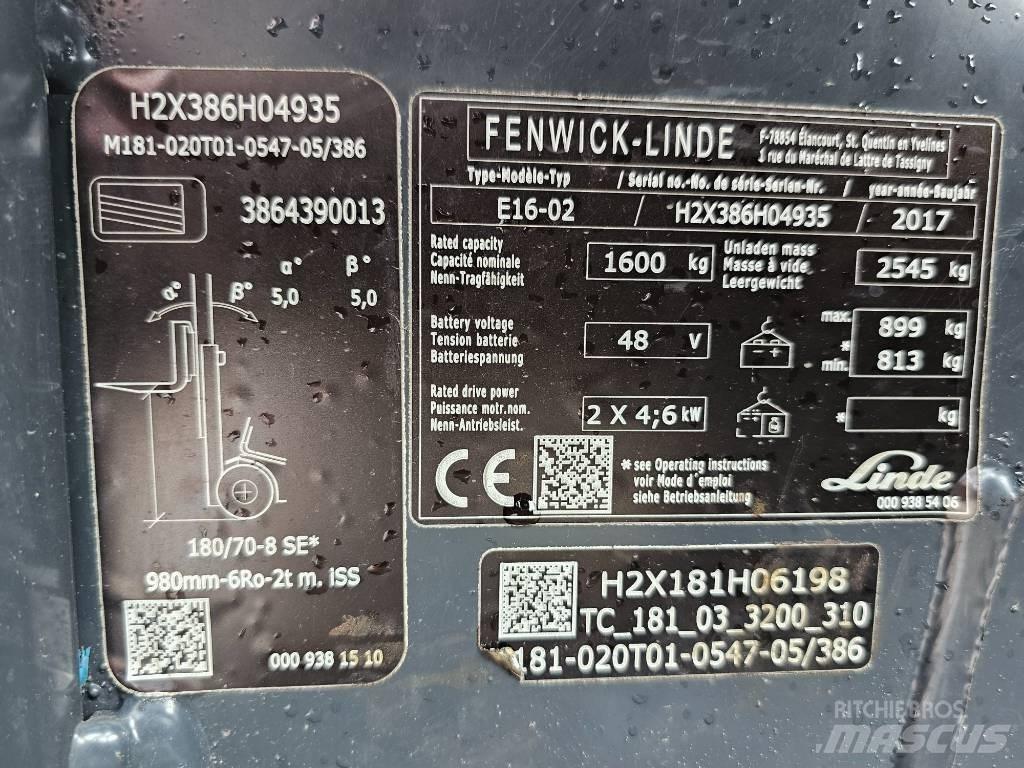 Linde E16 -02 Elektromos targoncák