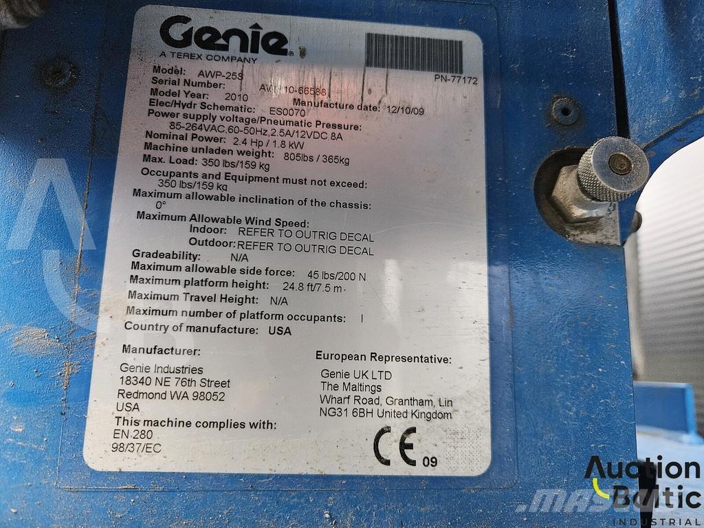 Genie AWP 25 S Egyéb felvonók és állványok