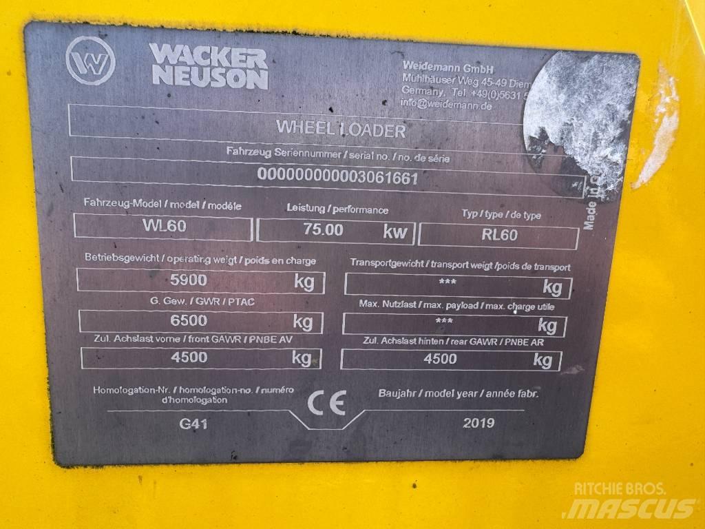Wacker Neuson WL60 Gumikerekes homlokrakodók
