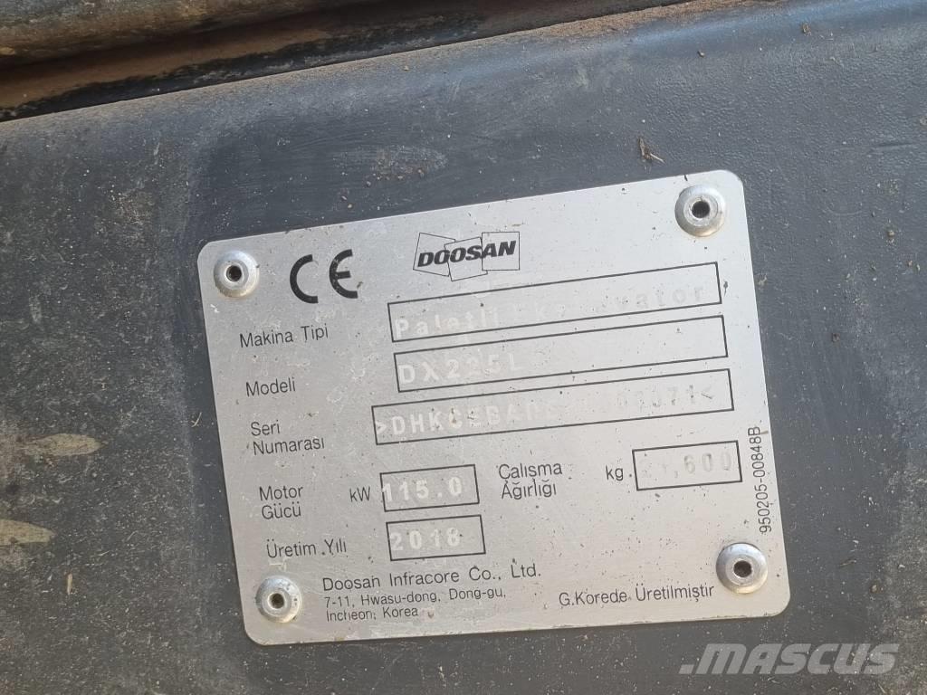 Doosan DX 225 Lánctalpas kotrók