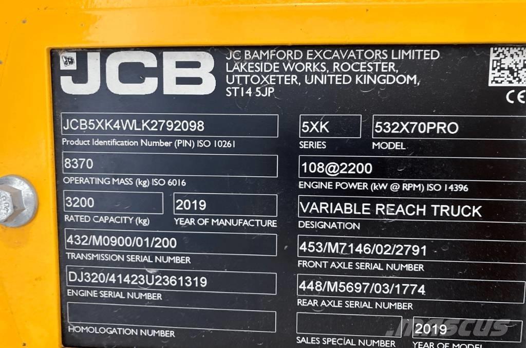 JCB 532-70 Teleszkópos mezőgazdasági rakodók