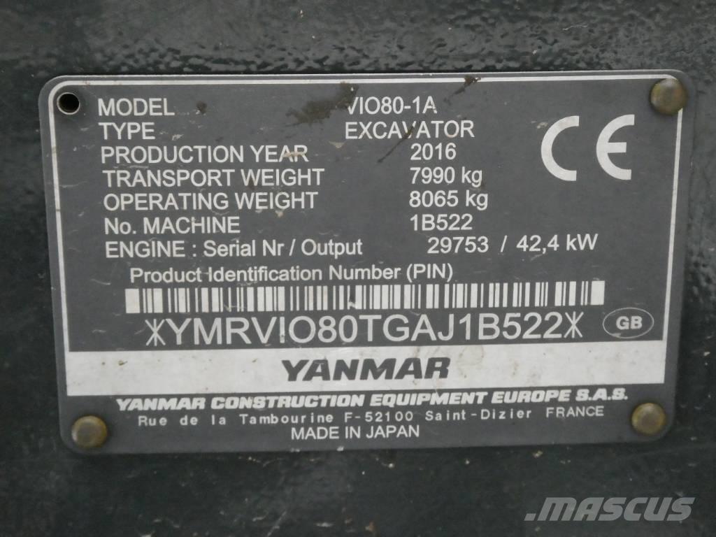 Yanmar Vio 80-1A Közepes (midi) kotrók 7 t - 12 t