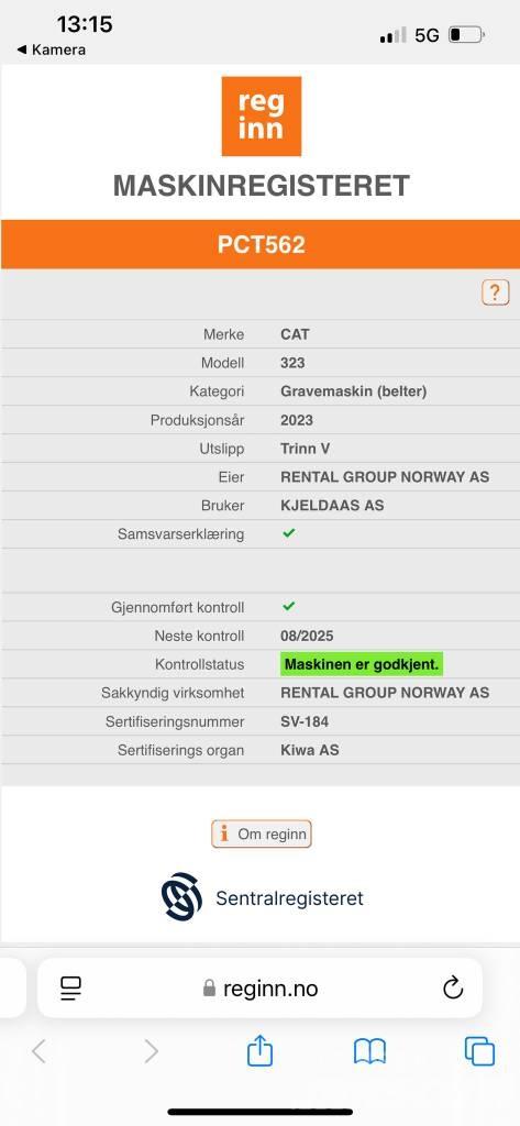 CAT 323 SLR Hosszú gém kotrók